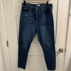 LOFT Women's Blue Skinny Jeans with Raw Hem size 30